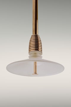 The Insulator 'B' Pendant Lamp in Polished Brass & Frosted Glass by NOVOCASTRIAN