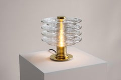 The Insulator Table Lamp in Polished Brass and Clear Glass by NOVOCASTRIAN