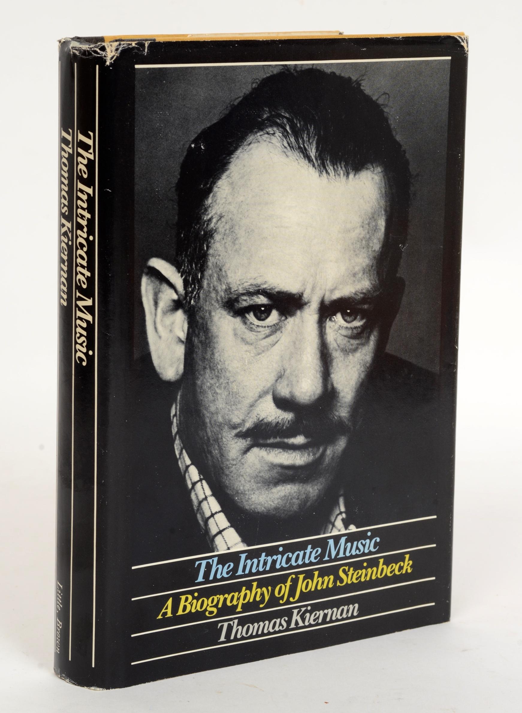 The Intricate Music: A biography of John Steinbeck by Thomas Kiernan. Little Brown & Co, Boston, 1979. Signed and Stated First Edition hardcover with dust jacket. John Ernst Steinbeck Jr. (1902- 1968) was an American author. He won the 1962 Nobel