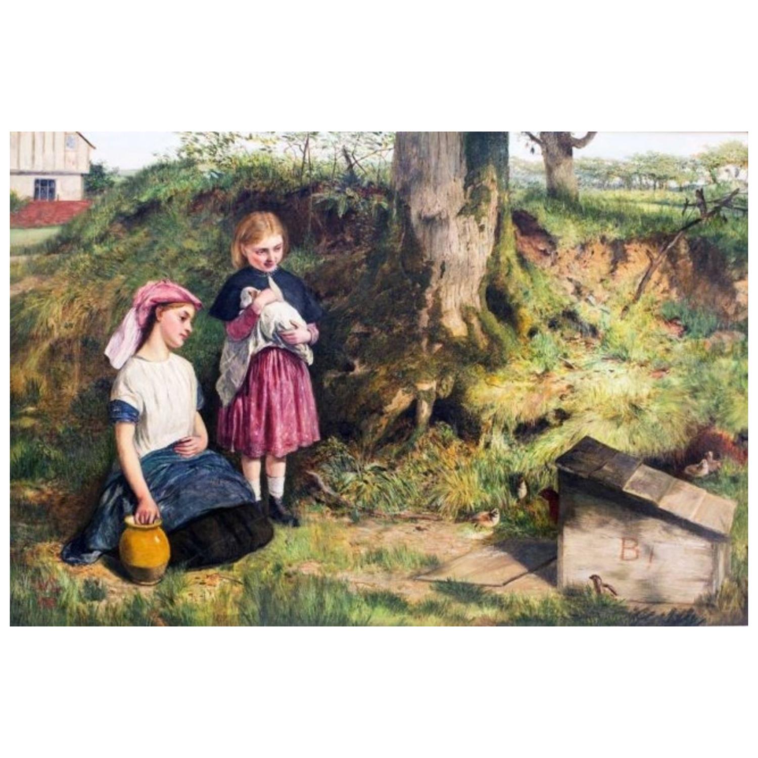 The Intruders, Oil on Canvas by Charles Sillem Lidderdale, Signed For Sale