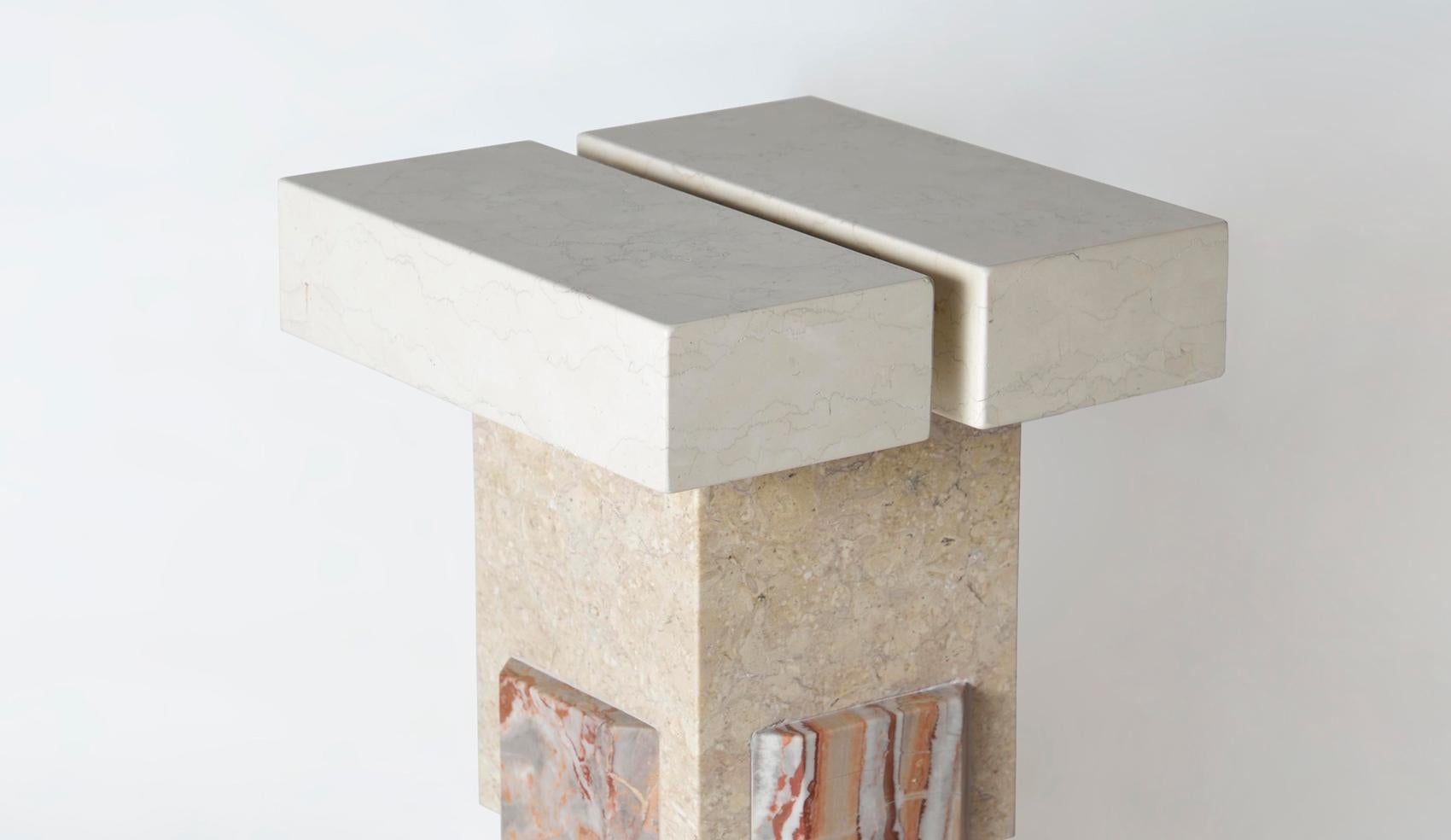 Kapital is a series of limited edition tables and stools based on essential forms, reminiscent of primordial stone capitals and simple geometric assemblages commonly found in classical architecture. The distinct and characteristic profiles,