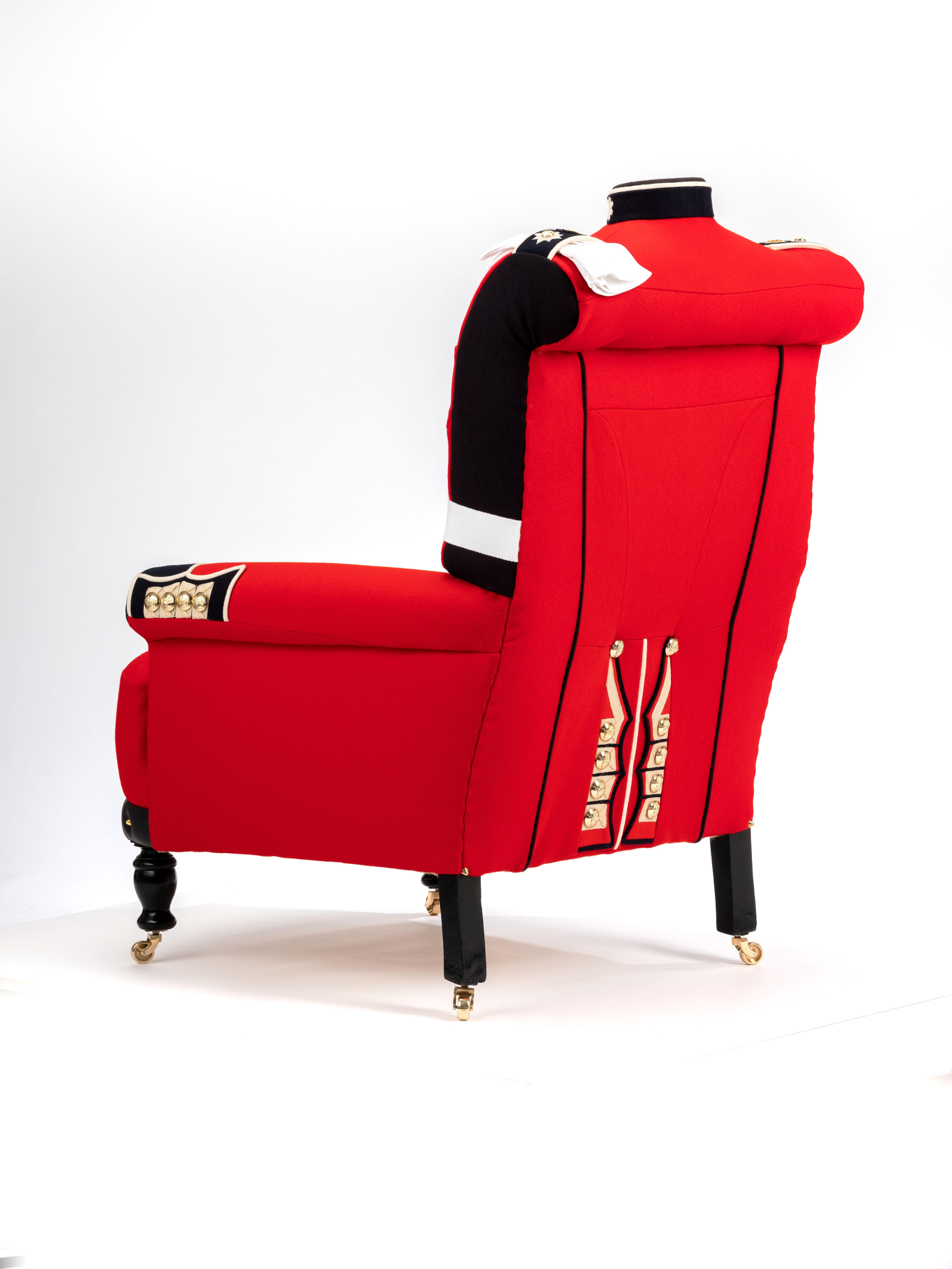 'The Irish Guards’ Pair of Victorian Wing Back Armchairs, circa 1890 10