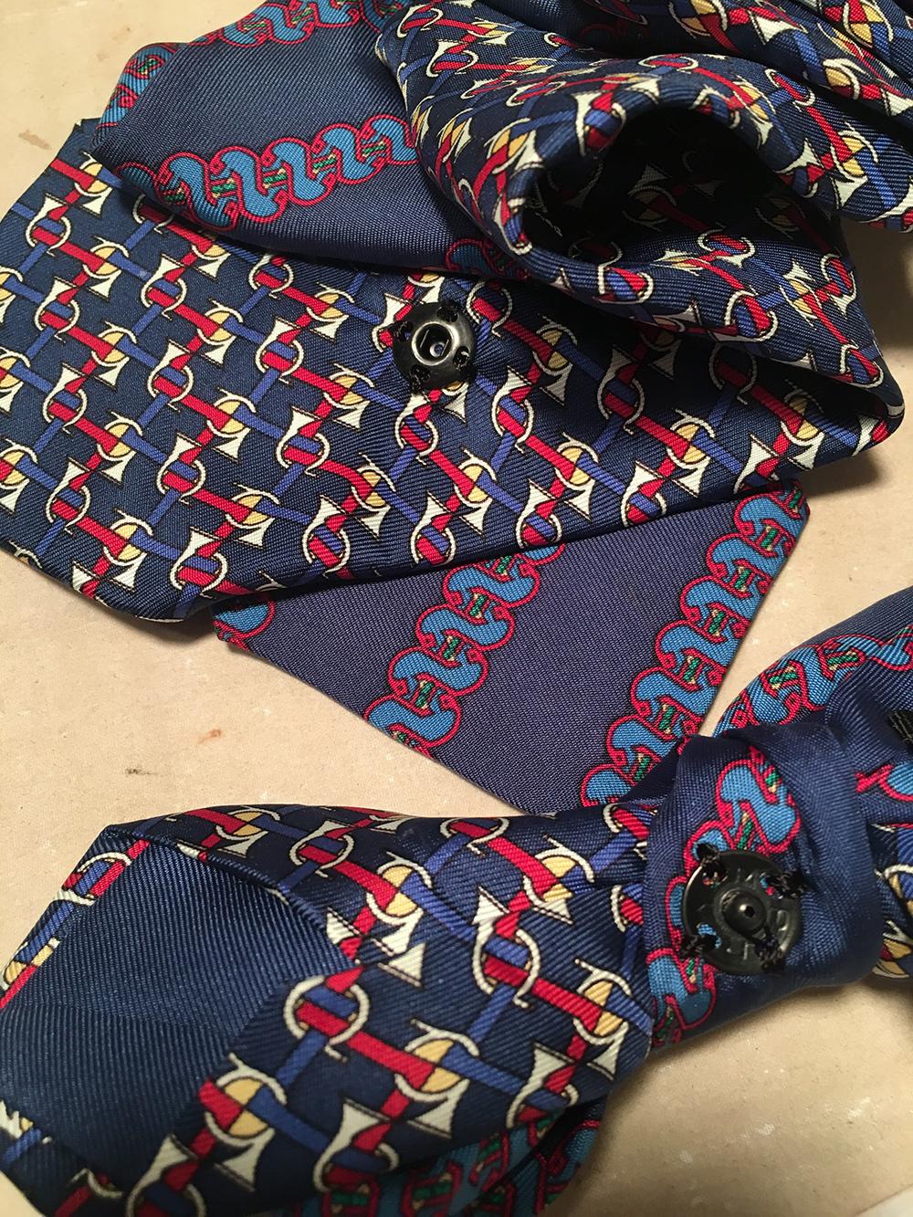 The Irresistible Ascot Vintage Hermes & Neiman Marcus Silk Tie Necklace 7