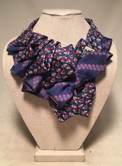 The Irresistible Ascot Vintage Hermes & Neiman Marcus Silk Tie Necklace