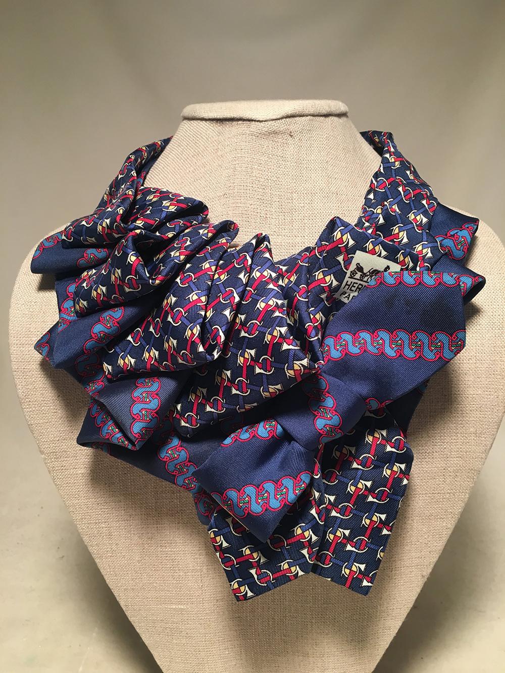 The Irresistible Ascot Vintage Hermes & Neiman Marcus Silk Tie Necklace 1