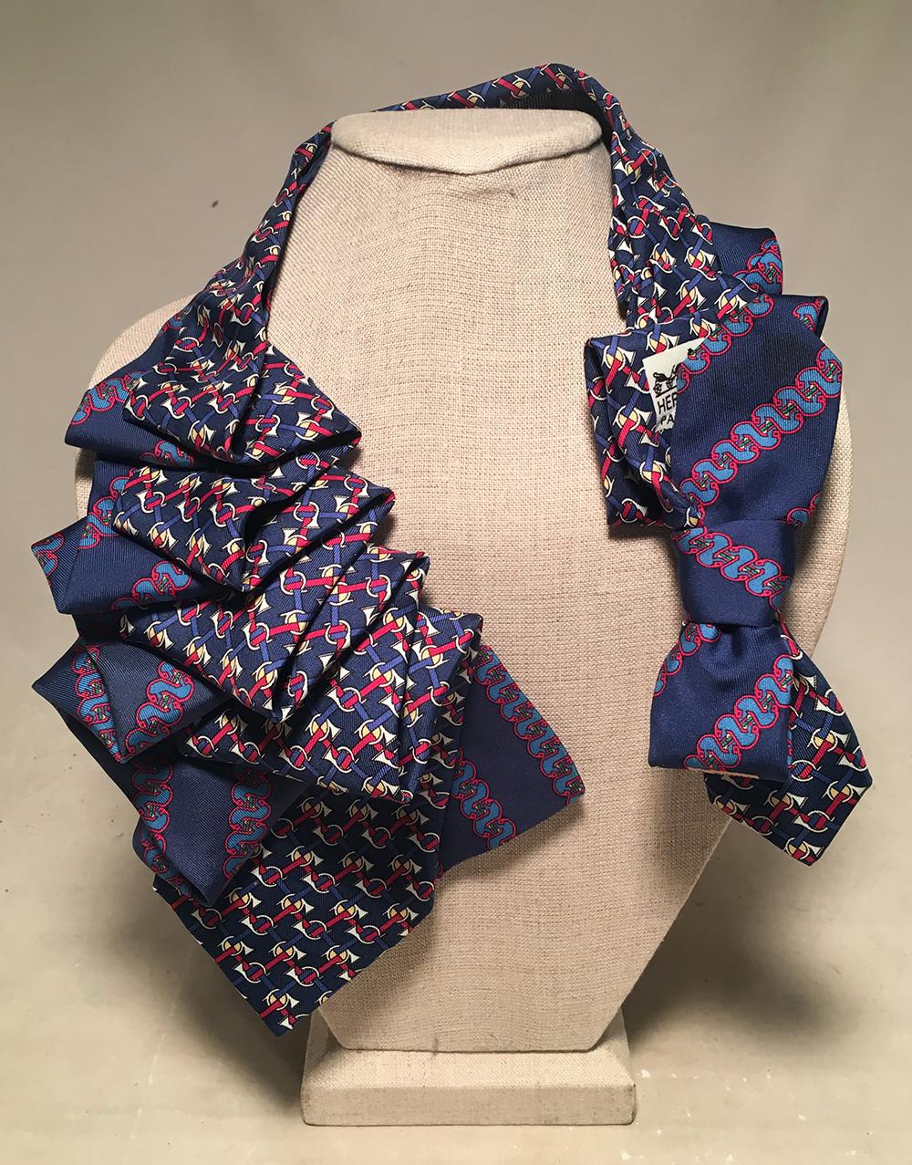 The Irresistible Ascot Vintage Hermes & Neiman Marcus Silk Tie Necklace 2