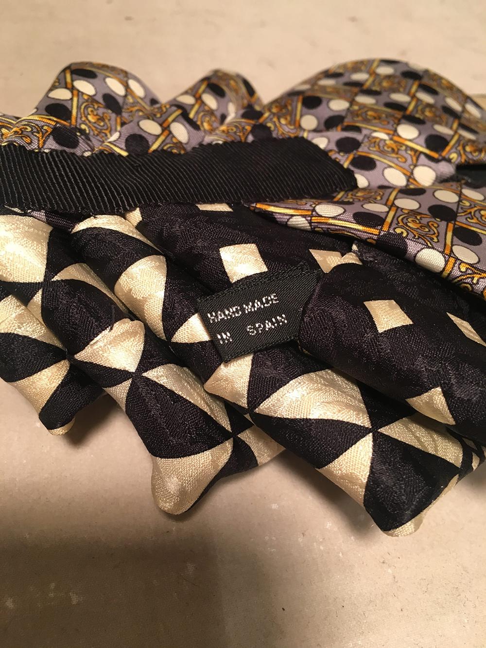 The Irresistible Ascot Vintage Versace Black and Yellow Silk Tie Necklace 2