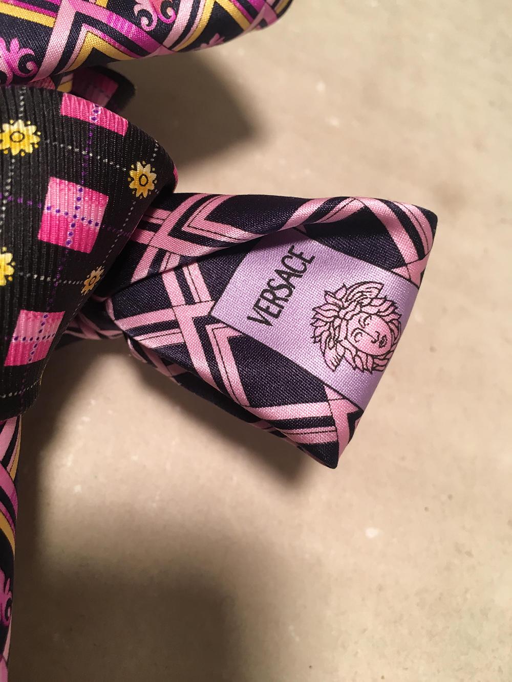 The Irresistible Ascot Vintage Versace Pink Silk Tie Necklace 3