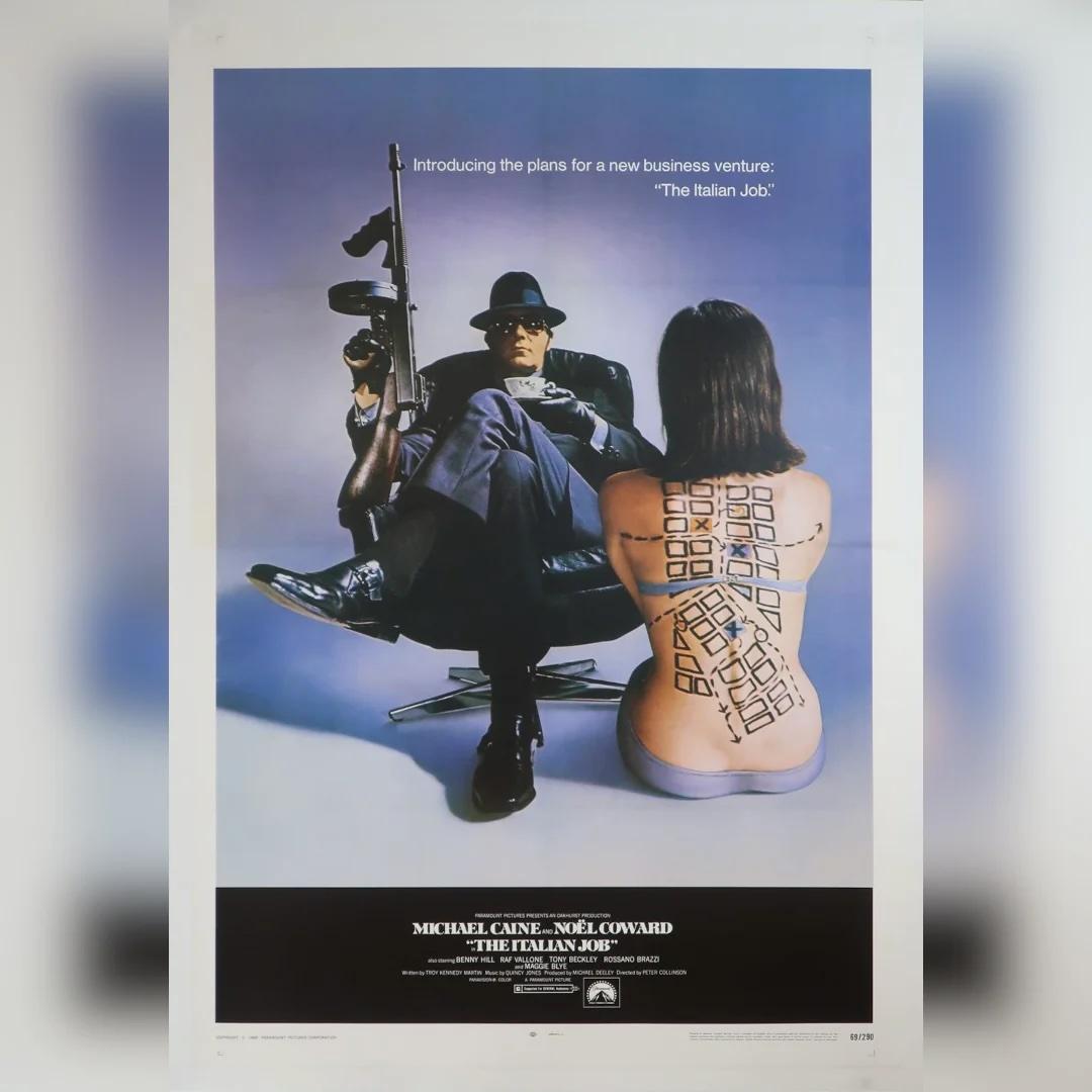 Der italienische Job (1969)
Original US One Sheet (27 X 41 Zoll)

The Italian Job hat Kultstatus erreicht, und dies ist das ultimative Poster für den Film. Dies ist das berühmteste Bild und wird in fast jedem wichtigen Buch über Filmplakatdesign