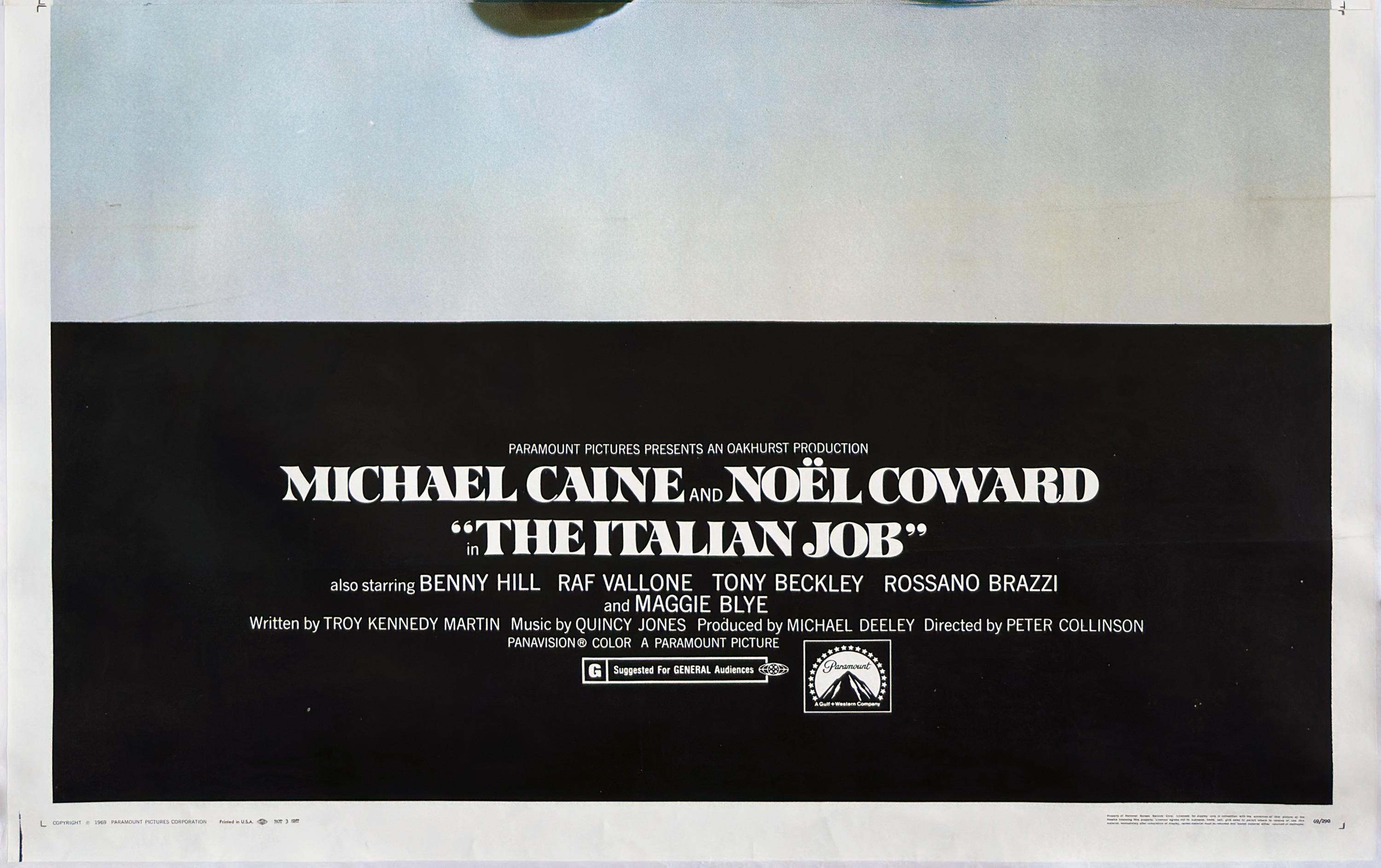 20ième siècle The Italian Job 1969 Affiche de film en 3 feuilles US en vente