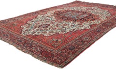 The Ivory Garden: An Antique Persian Sarouk Farahan Masterpiece of Nobility