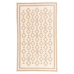 The Ivory Sanctuary: A Vintage Dhurrie Masterpiece of Modern Shibui Elegance