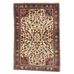 The Ivory Sovereign: A Rare Allover Heriz Masterpiece of Regal Tribal Elegance