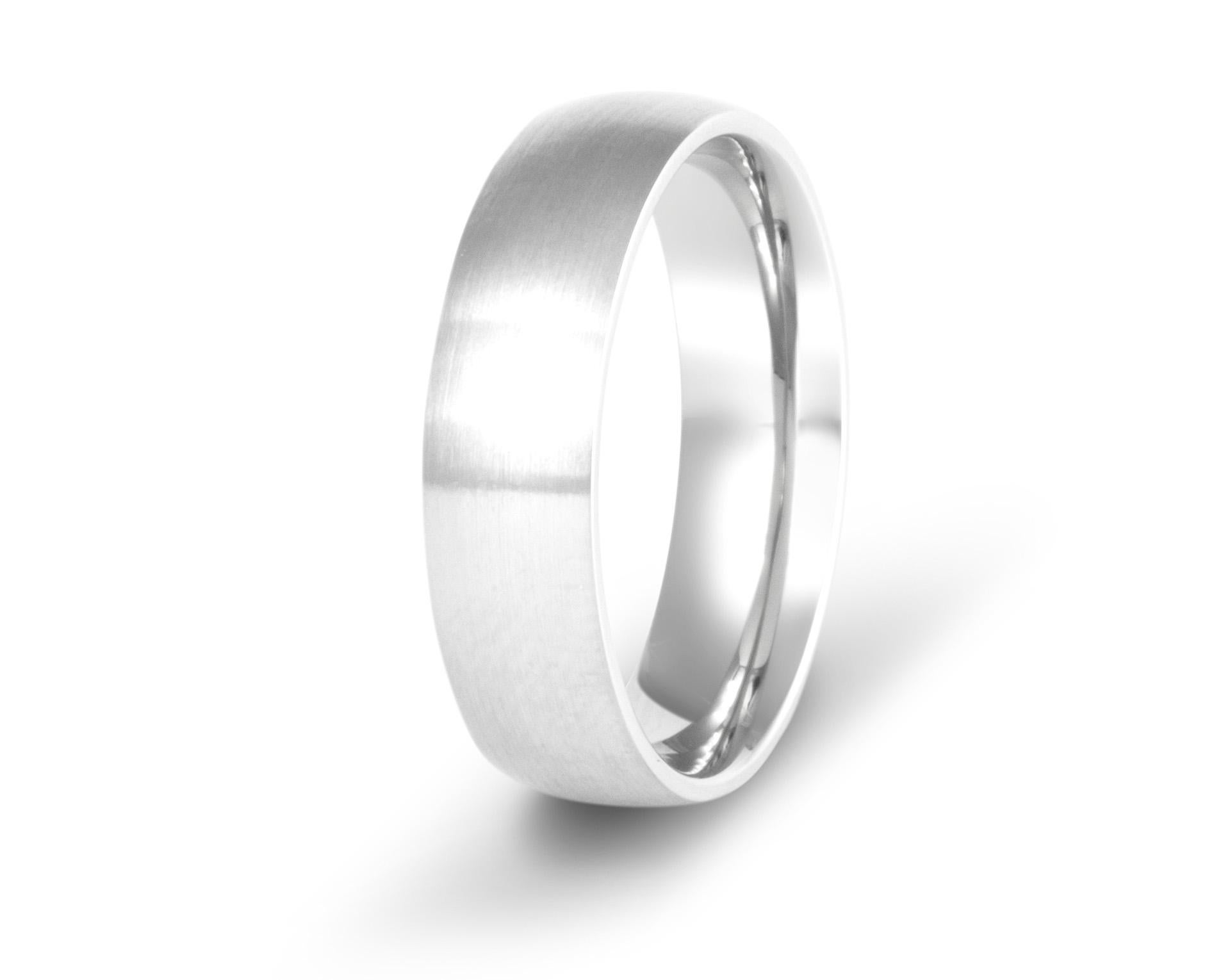 For Sale:  The Jackson: 14K White Gold or Platinum Slight Dome Comfort Fit Wedding Band 3