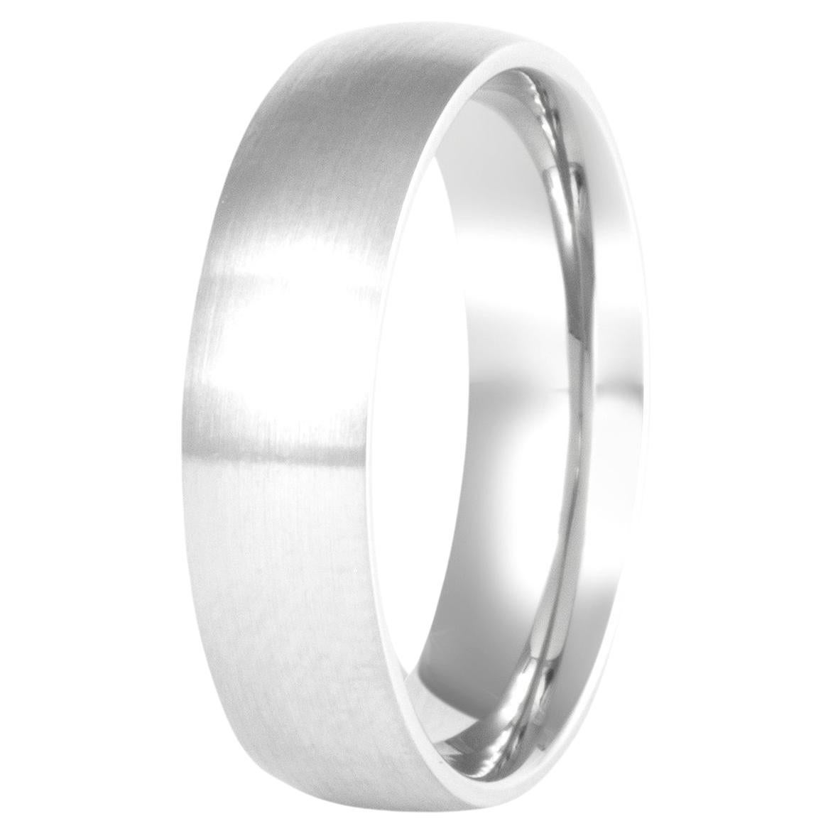 For Sale:  The Jackson: 14K White Gold or Platinum Slight Dome Comfort Fit Wedding Band