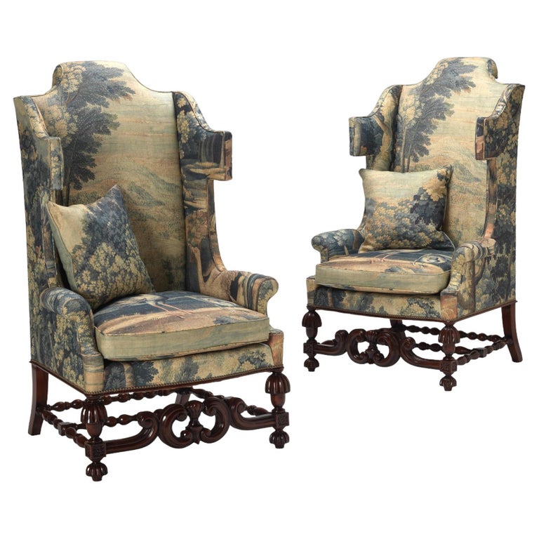Jacobean Wing Armchairs For Sale at 1stDibs