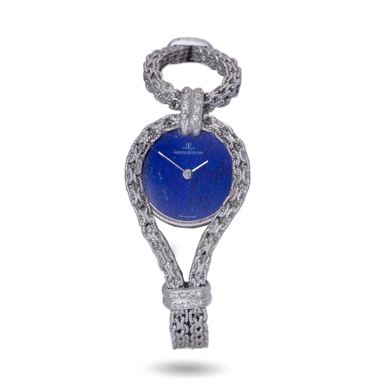 The Jaeger Le - Coultre Lapis Lazuli Dial 18kt white gold ladies' watch  For Sale 6
