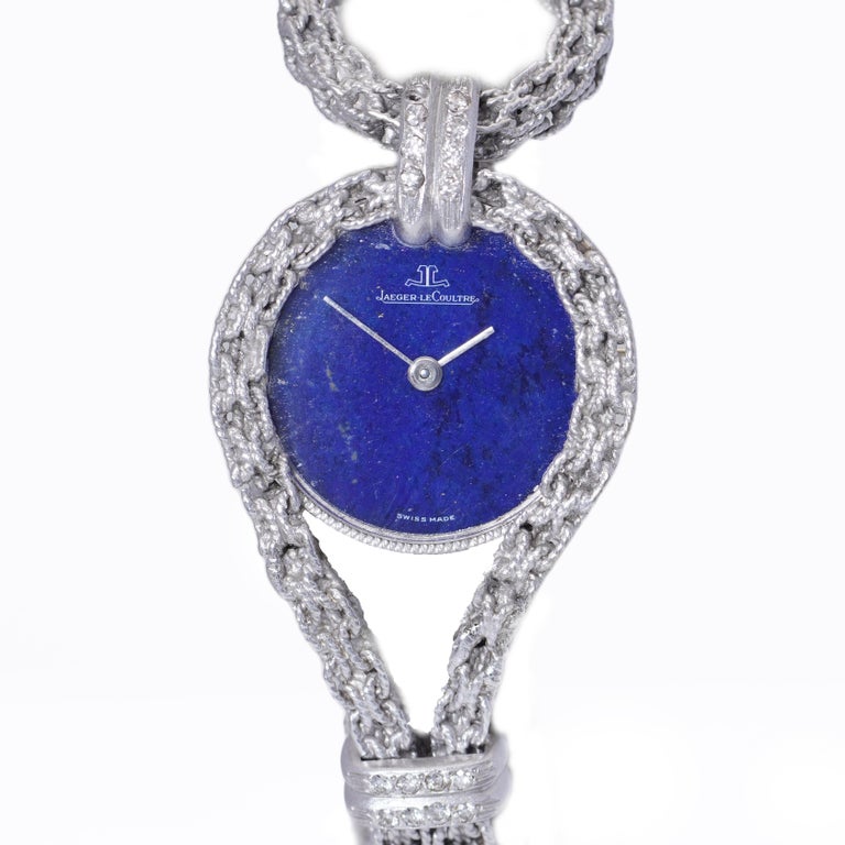 The Jaeger Le - Coultre Lapis Lazuli Dial 18kt white gold ladies' watch  For Sale 2