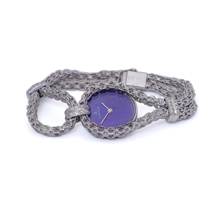 The Jaeger Le - Coultre Lapis Lazuli Dial 18kt white gold ladies' watch  For Sale 3
