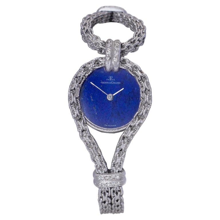 The Jaeger Le - Coultre Lapis Lazuli Dial 18kt white gold ladies' watch  For Sale