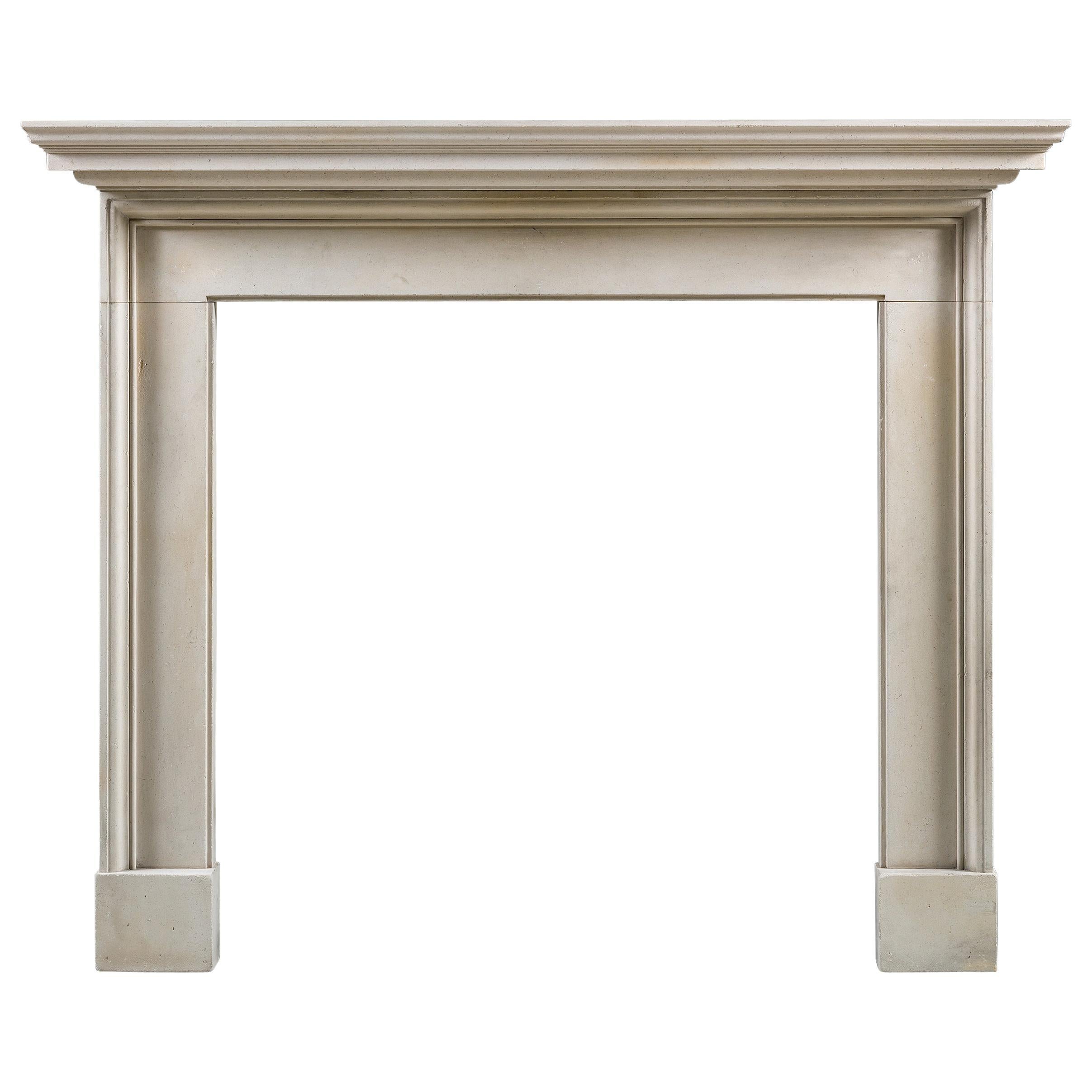 Jamb Dunshay Georgian Reproduction Chimneypiece in Portland Stone For Sale
