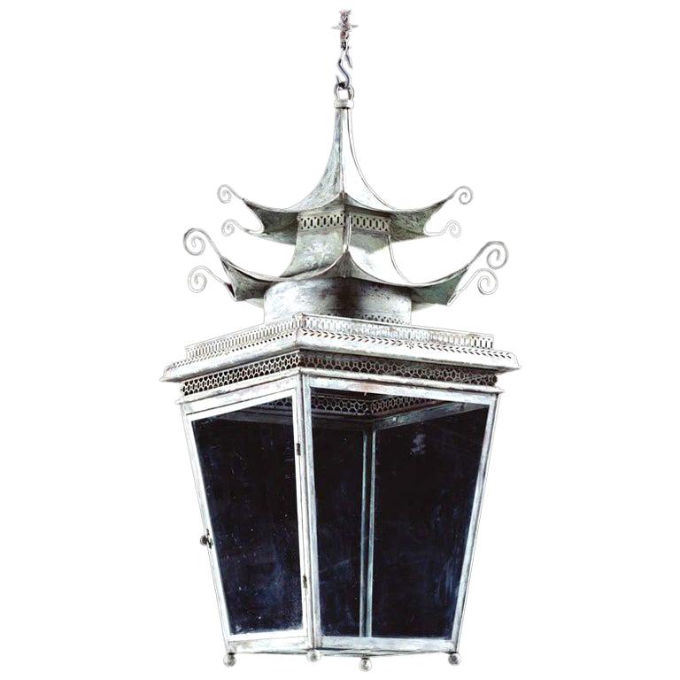 Jamb Large Pagoda Lantern Georgian Chinnoiserie Hanging Light For Sale