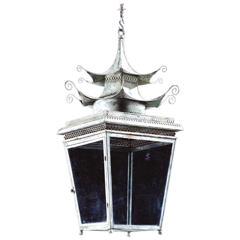 The Jamb Medium Pagoda Lantern Georgian Chinoiserie Hanging Light For Sale