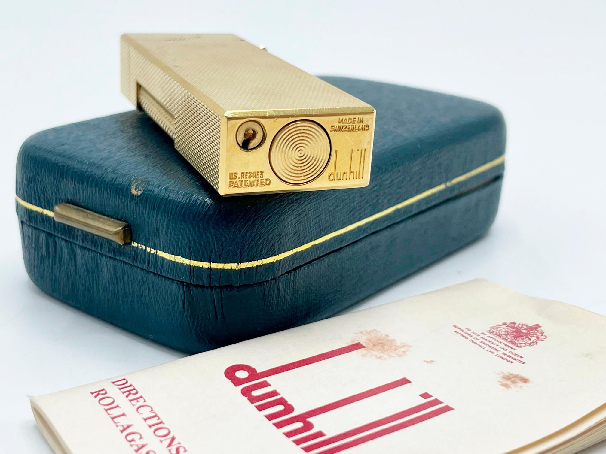The James Bond Iconic and Rare Vintage Dunhill Gold and Swiss Made Lighter In Good Condition In Autonomous City Buenos Aires, CABA