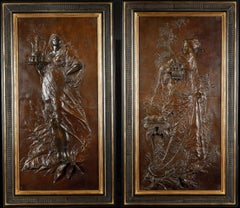 "the Japanese and the Oriental" Plaques, Attri. to L. Hottot, France, circa 1900