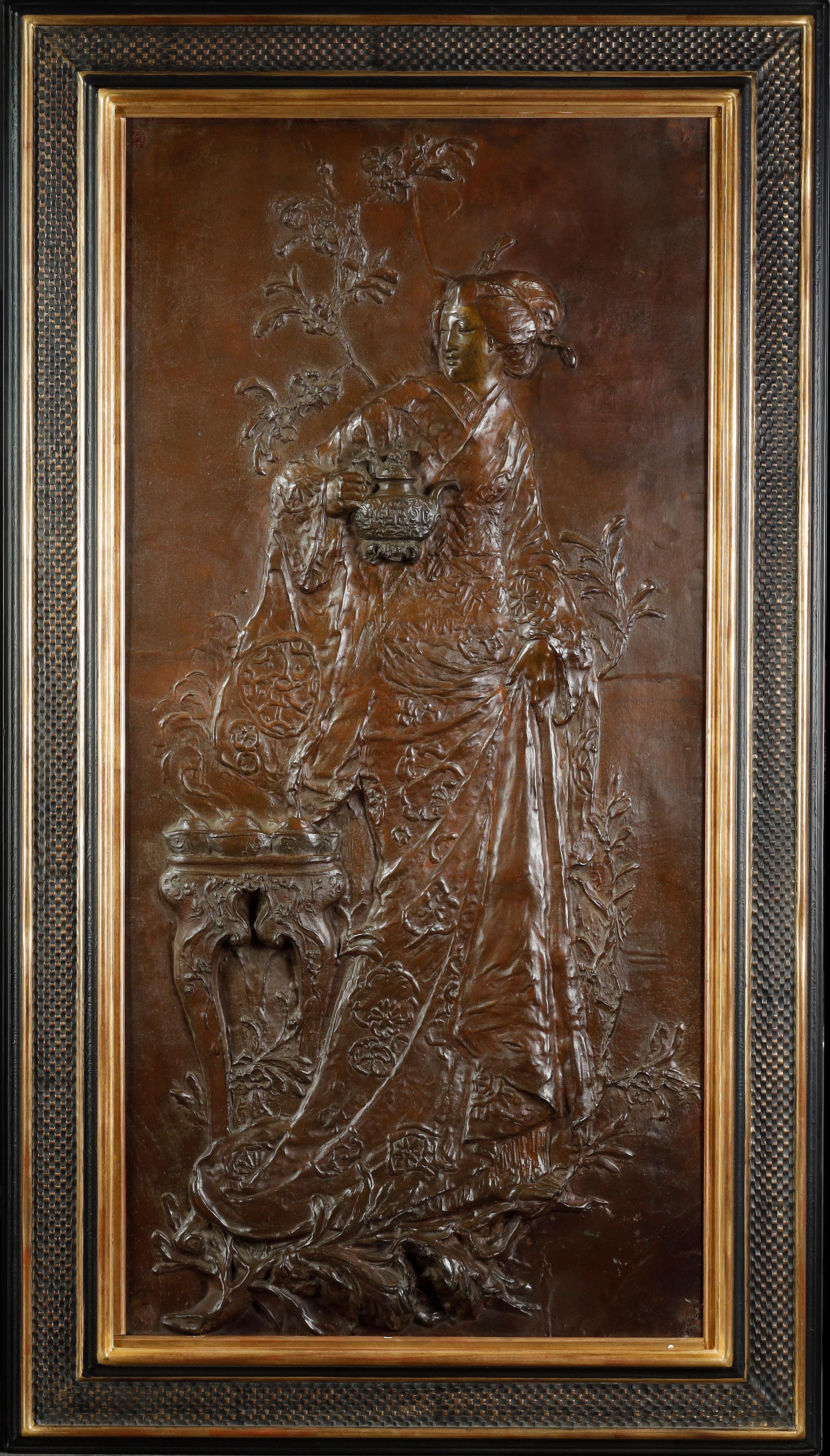 Plaques « The Japanese and the Oriental » (Les Japonais et l'Orient), attribuées à L. Hottot, France, vers 1900 Bon état - En vente à PARIS, FR