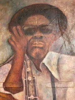 Jazz Musician Original Large Oil Painting