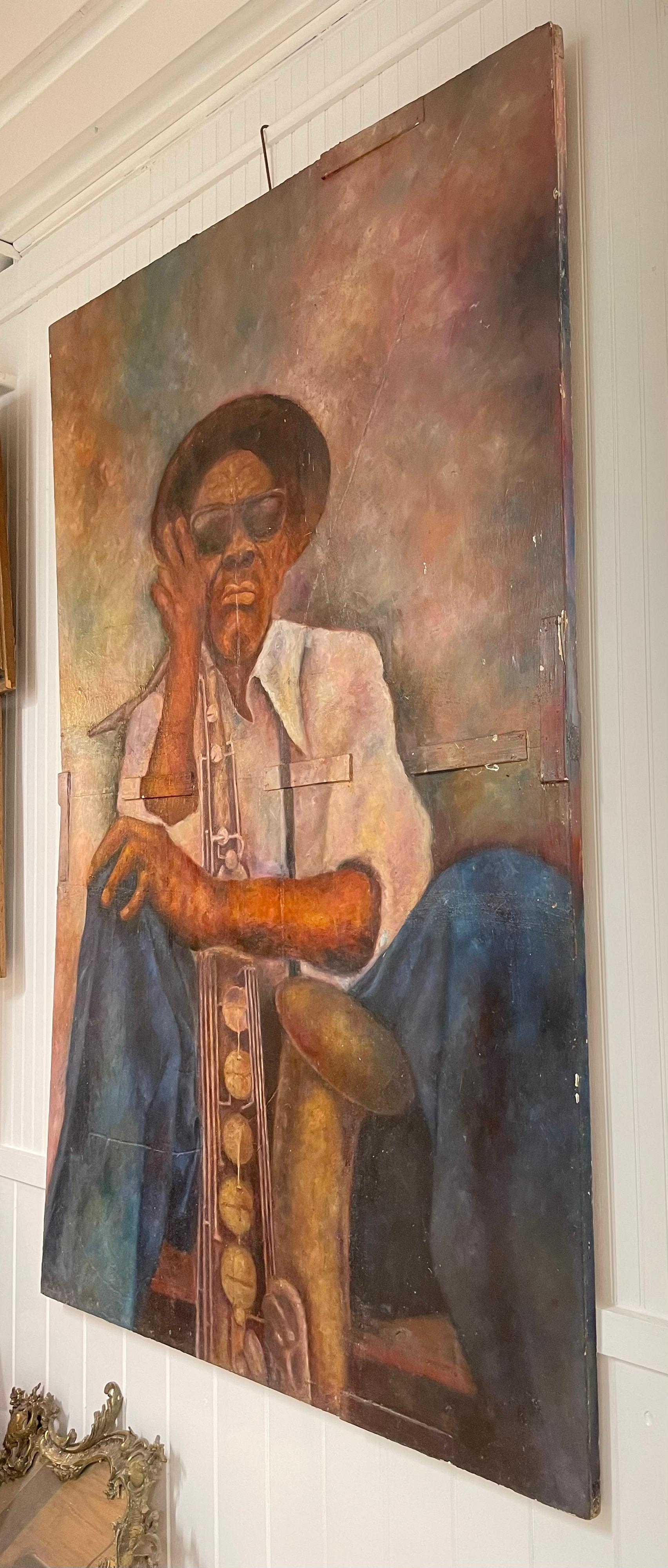Jazz Musician Original Large Oil Painting 1