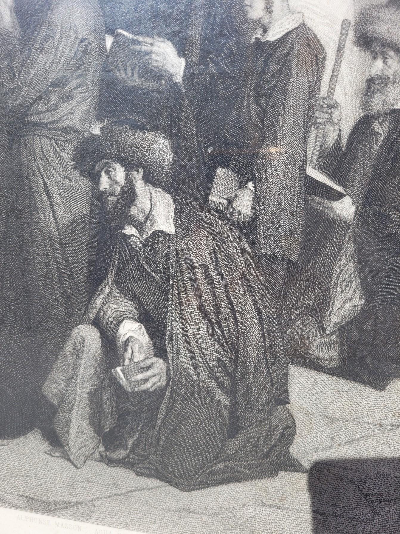 The Jews In Front Of Solomon's Wand, gerahmte Gravur, Alexandre Bida, 19. Jahrhundert 4