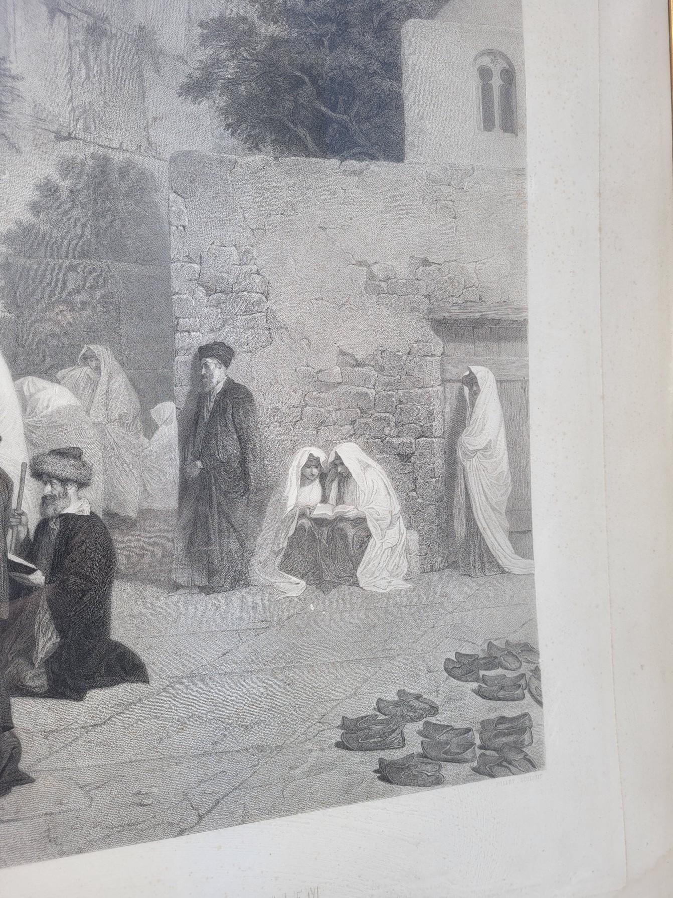 The Jews In Front Of Solomon's Wall, Framed Engraving, Alexandre Bida, 19th Cent In Good Condition For Sale In MARSEILLE, FR