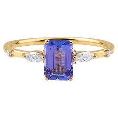 La bague de fiançailles Joie Tanzanite et diamant