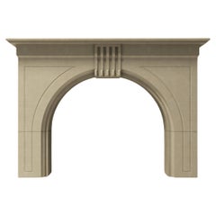 The Josephine: A Classic Victorian-Styled Stone Fireplace with Arched Opening