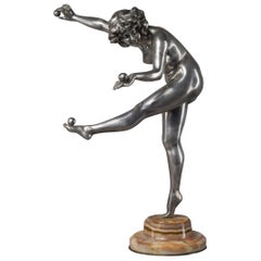 'The Juggler', an Art Deco Bronze Figure, by Claire J. R. Colinet, circa 1925