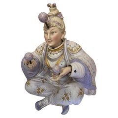 The Juggler Movable Porcelain  Antique Figurative Statement Sculpture