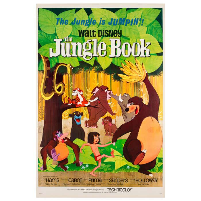 The Jungle Book 1967 US 1 Sheet Film Poster, Disney For Sale at 1stDibs ...