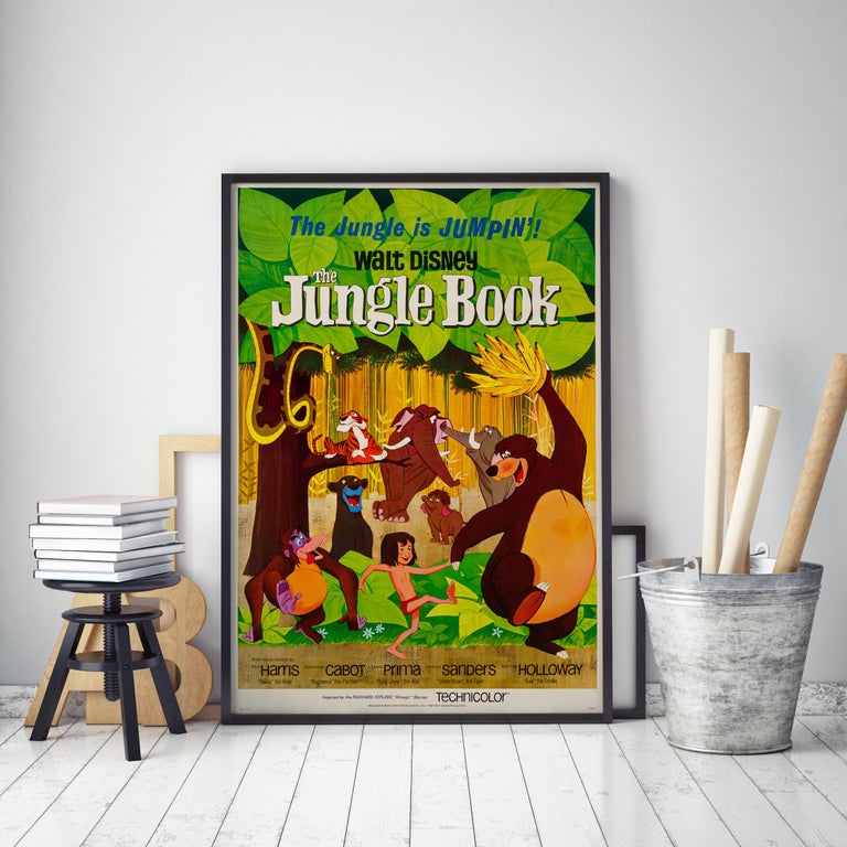 Mid-Century Modern 'The Jungle Book' Original Vintage Movie Poster, American, 1967 For Sale