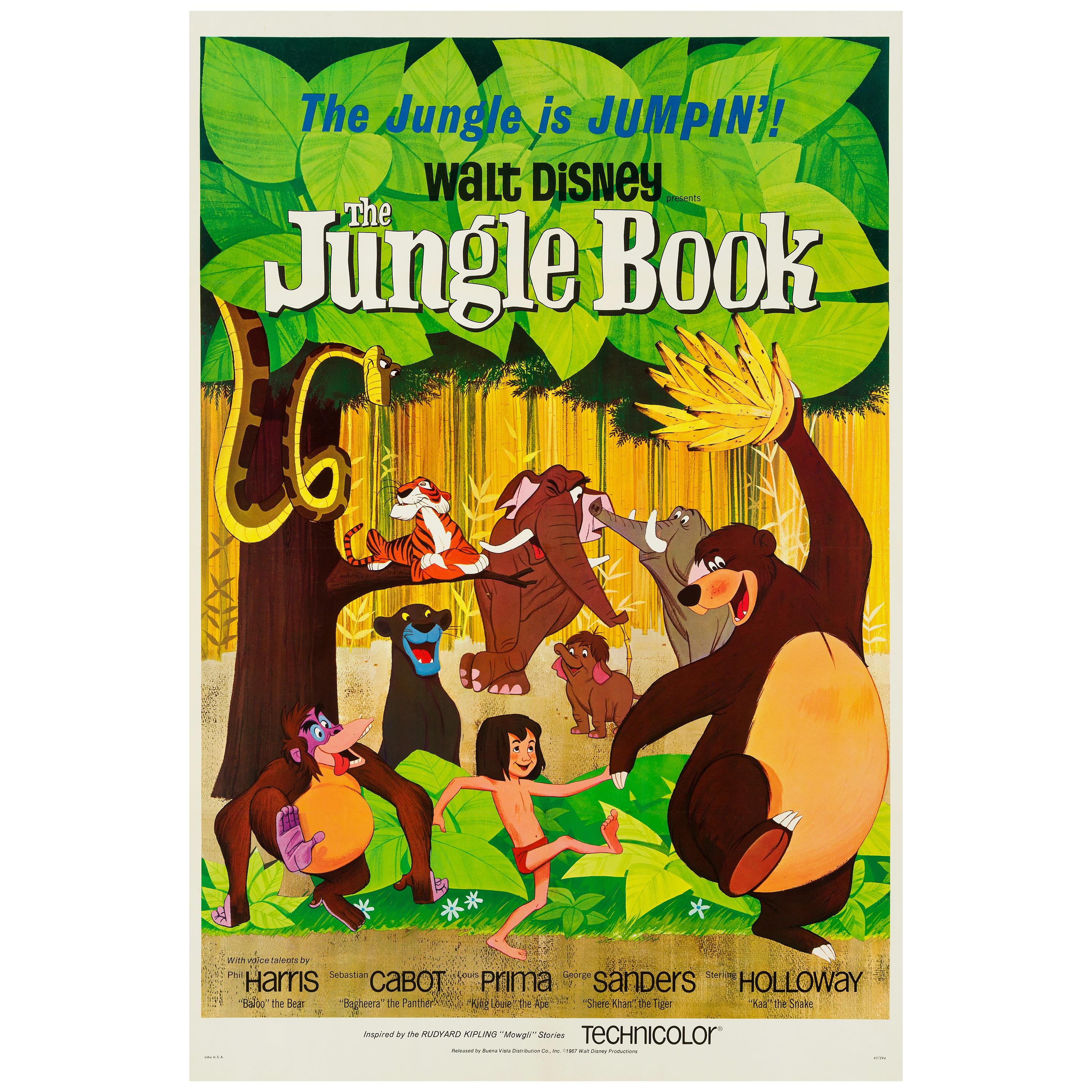 'The Jungle Book' Original Vintage Movie Poster, American, 1967