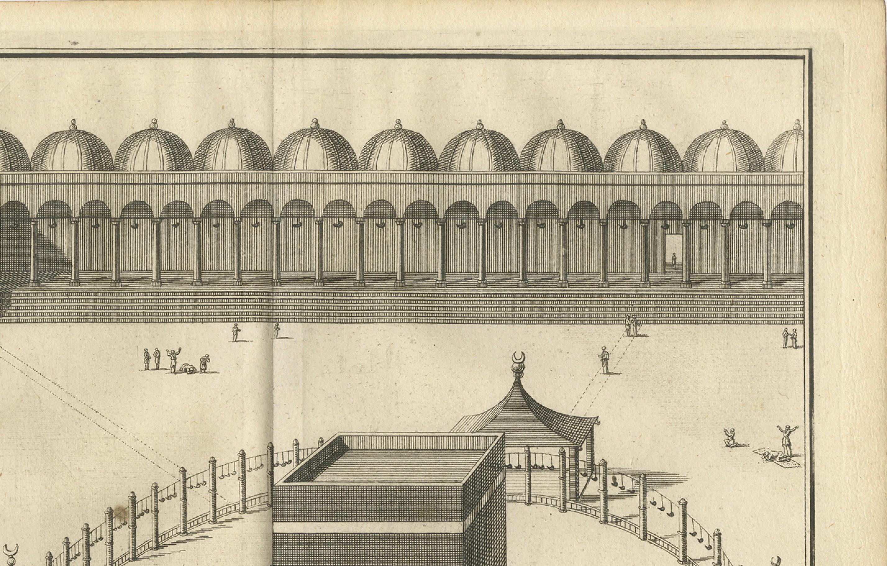 La Kaaba en La Meca - Grabado holandés de principios del siglo XVIII, c. 1730 Holandés en venta