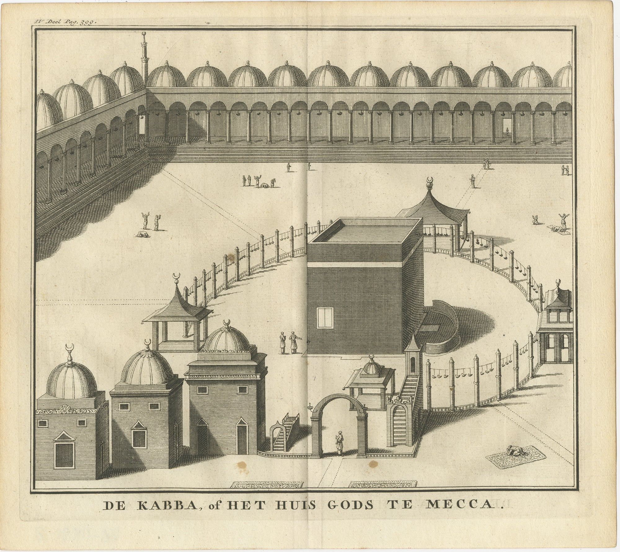 La Kaaba à La Mecque - Gravure hollandaise du début du XVIIIe siècle, c. 1730 en vente