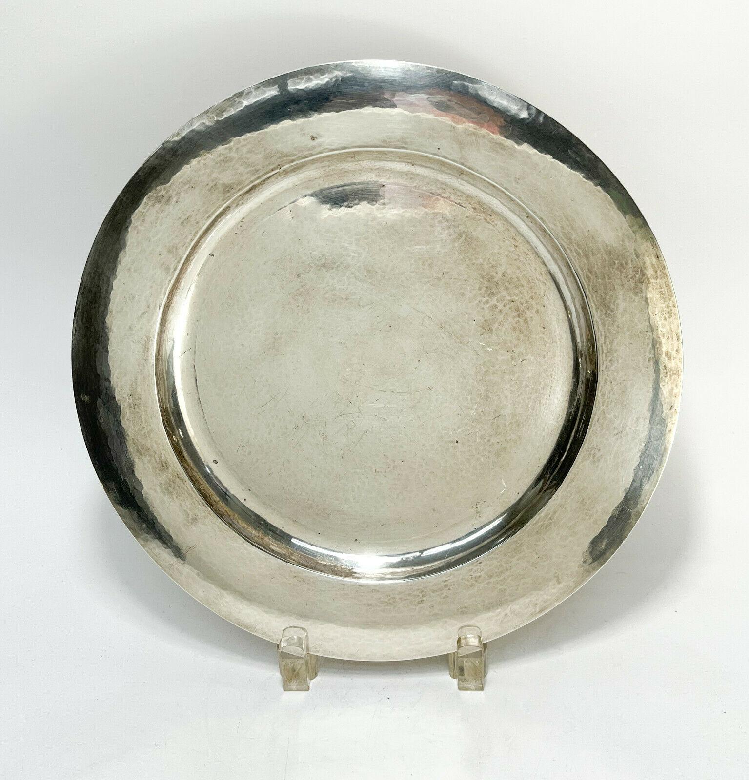 The Kalo Shop Sterling Silver Hand Wrought Service Plate In Good Condition For Sale In Gardena, CA