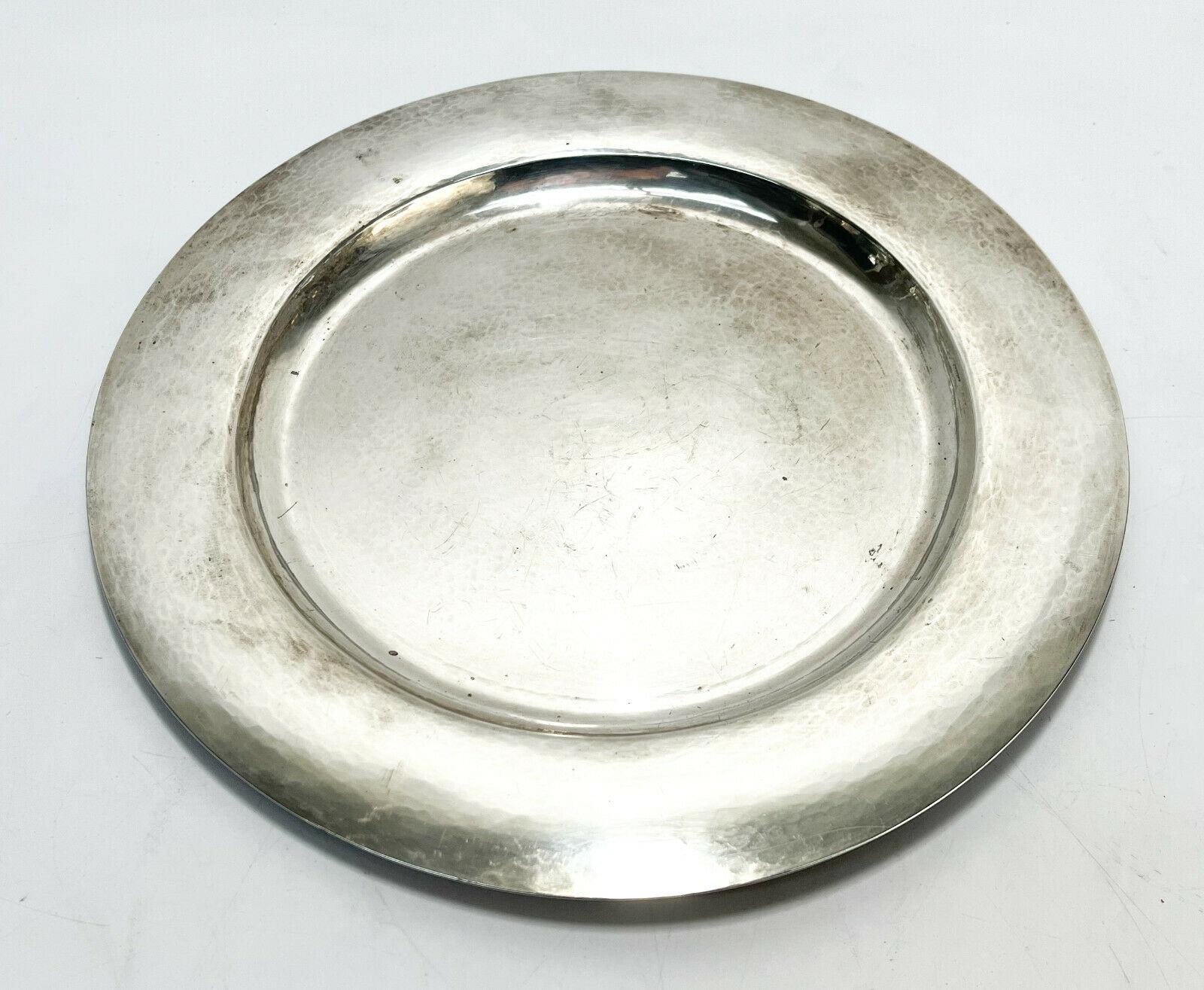 20th Century The Kalo Shop Sterling Silver Hand Wrought Service Plate For Sale