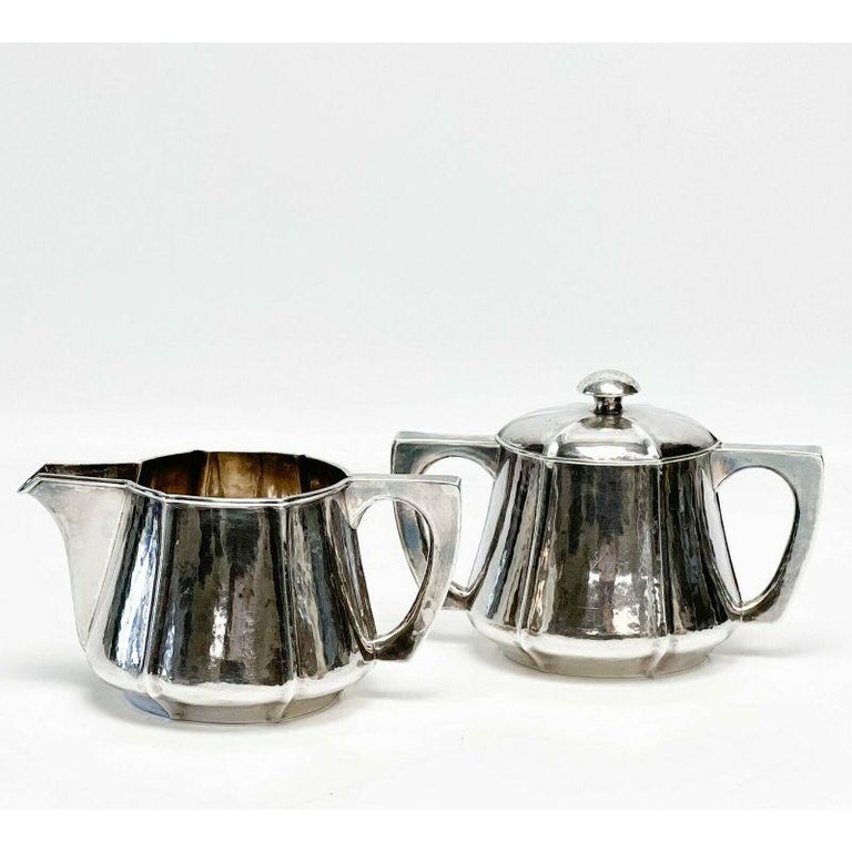 The Kalo Shops Arts and Crafts 4pc Silver Tea Coffee Serving Set Hand