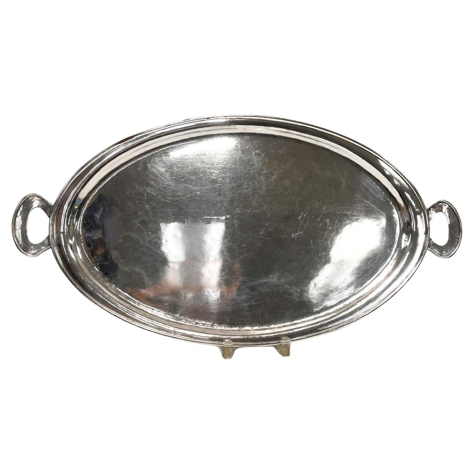  The Kalo Shops Sterling Silver Hand Wrought Handled Oval Serving Tray #208 c191