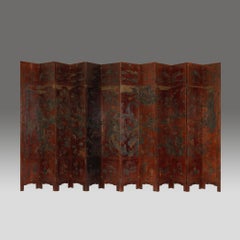K'ang Hi Marked 1622-1661 12-Fold Chinese Screen