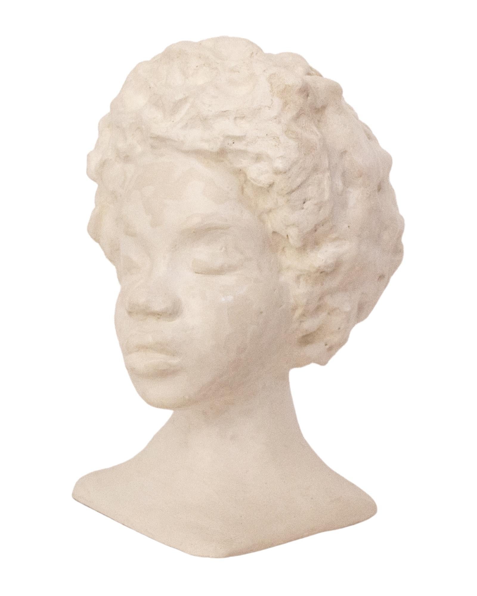 Inspired by the tradition of artists such as Edmonia Lewis, Elizabeth Catlett, and Augusta Savage, The Keisha Bust by Haitian-American artist Jessica Jean-Baptiste is a celebration of the beauty of Black life and Black bodies. Cast in plaster and