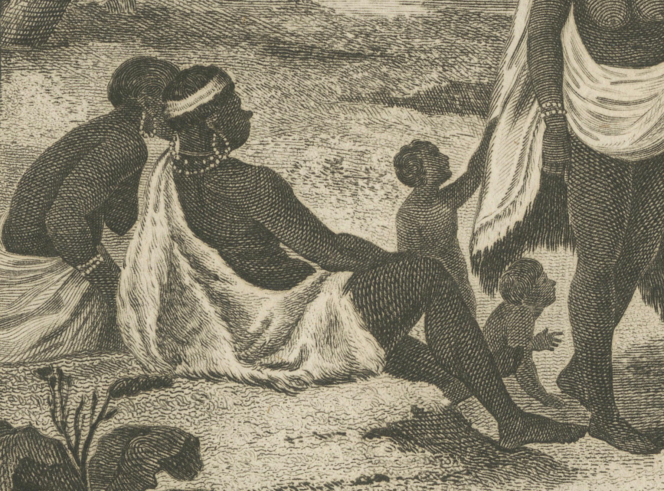 Engraved The Khoikhoi of Southwestern Africa, Original Engraving of circa 1801 For Sale